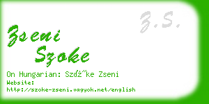 zseni szoke business card